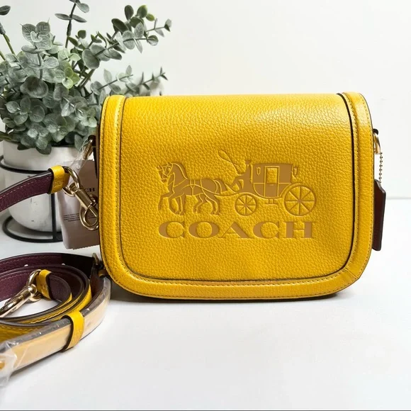 Coach Saddle Bag With Horse And Carriage Crossbody Bag 
Gold/Ochre/Vintage - Picture 11 of 11